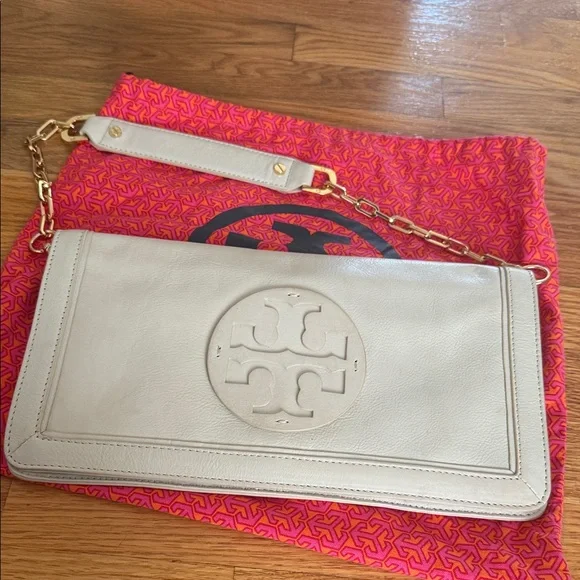 Tory Burch Beige Leather Wristlet - Picture 1 of 6